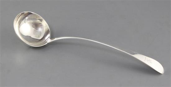 A George III Irish silver Old English pattern soup ladle, by John Shea, 6 oz.